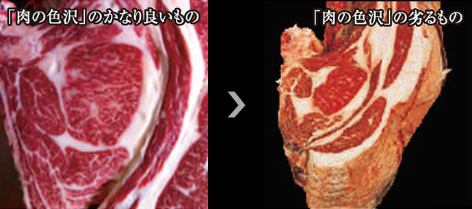 肉の色沢の比較